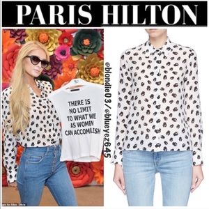 Alice+Olivia Willa Stace Face button down shirt XS